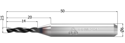 2,5 mm - koničast